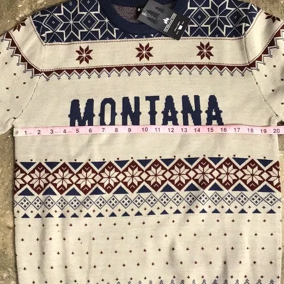 Montana Scene Montana Christmas Sweater, gray, M, NWT - Picture 2 of 11